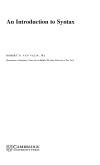 An Introduction to Syntax
