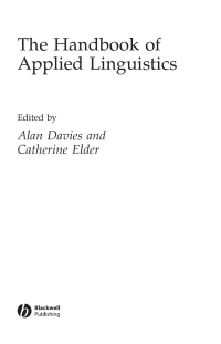 The Handbook of Applied Linguistics