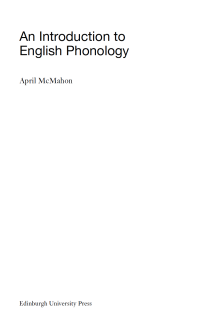 An Introduction to English Phonology